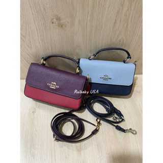 免運✨臺灣現貨✨美國🇺🇸Coach防刮 牛皮mini josie top handle迷你 掀蓋 手提 側背 斜背 隨身