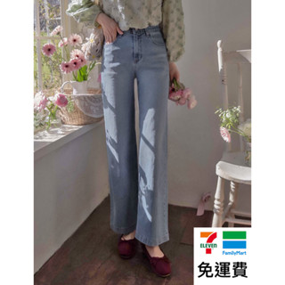 DREAM COLOR KR 一件免運 韓國代購 正韓女裝 修長線條彈性舒適半直筒版型牛仔褲 0214