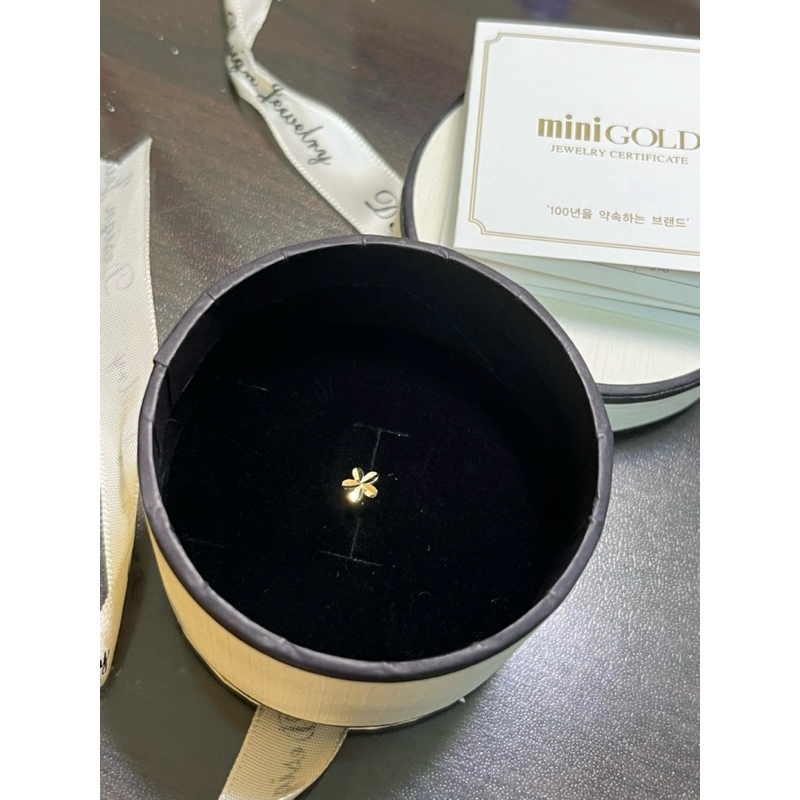 韓國🇰🇷Minigold 小花14k金鎖珠耳環（單支）