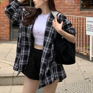 IZ闆娘實拍（正韓製🇰🇷熱賣到炸！！）藍色 現貨 超挺版 藍色 黑色 學院風 連帽 抽繩 格紋 格子 韓國 襯衫 外套