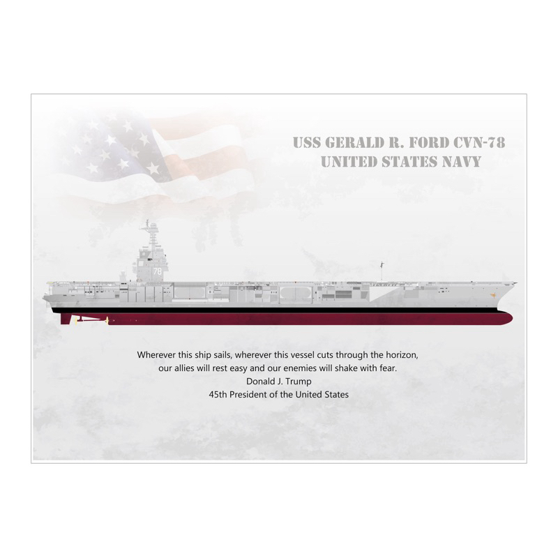 美國海軍核動力航空母艦福特號CVN-78藝術微噴掛畫
