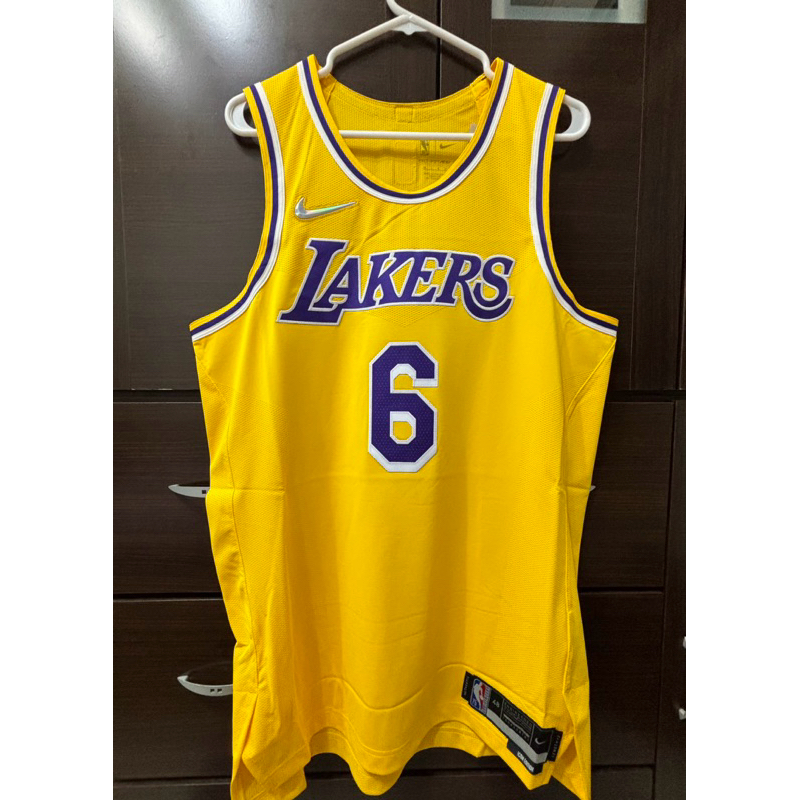NIKE NBA Lebron JAMES 75週年 鑽石標 湖人 AU 球員版 L號(48) 球衣