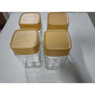 雀巢 金牌 方形 正方 咖啡罐 空瓶 玻璃瓶 空罐 玻璃 收納 咖啡