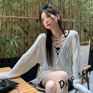 【DIFF】韓版鏤空露背防曬針織上衣 防曬上衣 上衣 女裝 衣服 外套 薄外套 罩衫 防曬外套 長袖上衣【W509】