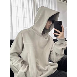 臺灣發貨 美式高街純棉設計感帽T 排扣連帽衛衣 Oversize秋冬款 寬鬆連帽 美式復古帽T男