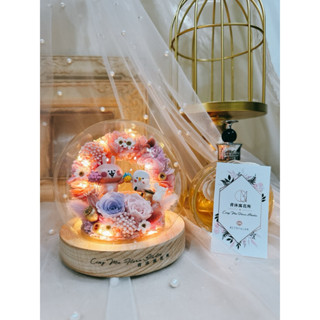 青沐寓花所·CING MU FLORA STUDIO 💐♥️卡娜赫拉&P助🌟一起加油吧♥️永生花USB夜燈玻璃花瓶💐