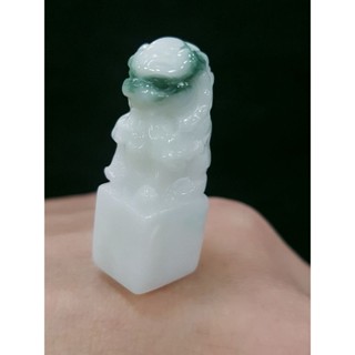 天然緬甸玉A貨翡翠 獅子 事事如意 掛件印章 擺件