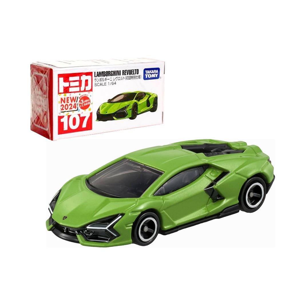 (TOMICA)不挑盒況 汽車世界 多美小汽車 藍寶堅尼 Revuelto V12 初回版 No.107