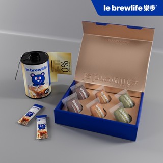 樂步 le brewlife｜預購金磚費南雪 精緻藍金禮盒+超濃縮膠卷咖啡 組合