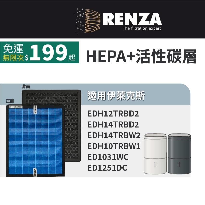 適用Electrolux 伊萊克斯 極適家居500/700 EDH10TRBW1 EDH12TRBD2 空清除濕機 濾網