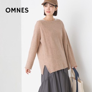 ❤️預購 【日本品牌 OMNES】女生衣著 毛衣 針織一 混羊毛 開叉 俐落顯瘦 一字領毛衣 舒適光滑 日系風格