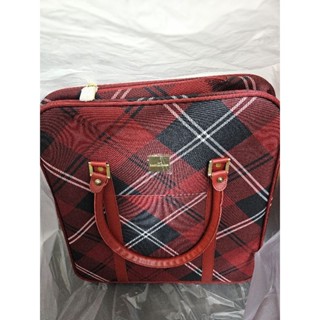 Scottish house 經典紅格紋兩用包 行李袋 手提袋 托特包 拉桿包 滾輪