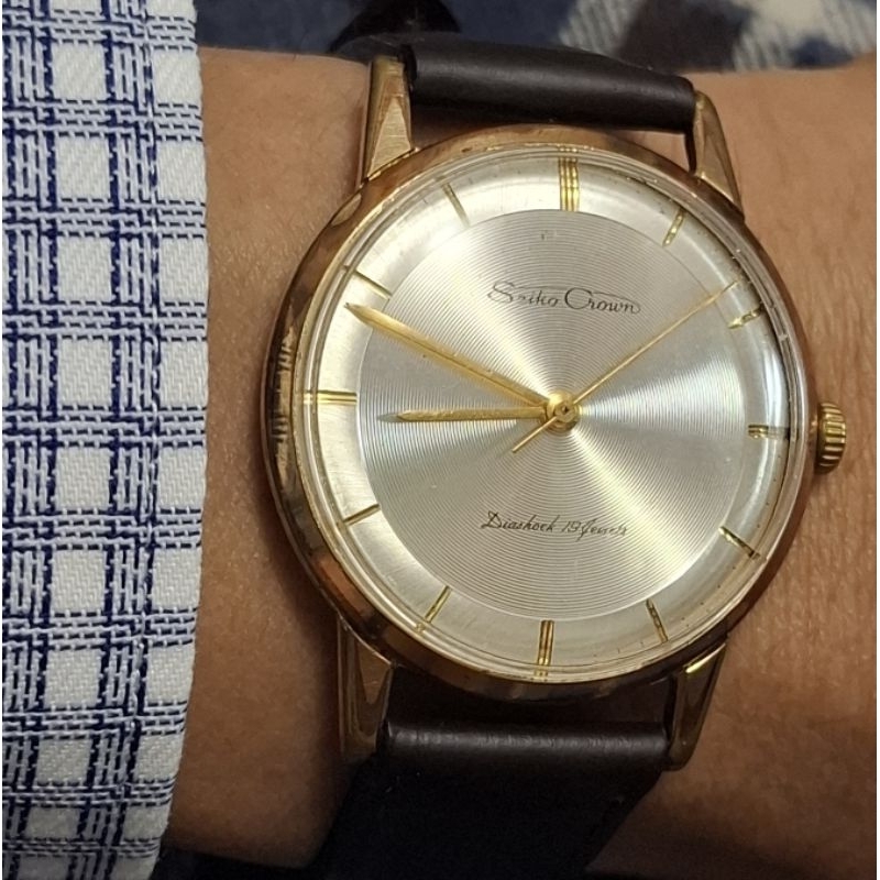 ✨SEIKO Crown 稀有初期 19石 手上鍊機械錶✨走時、上鍊正常；外觀狀態良好✨滿3000折200；免運✨