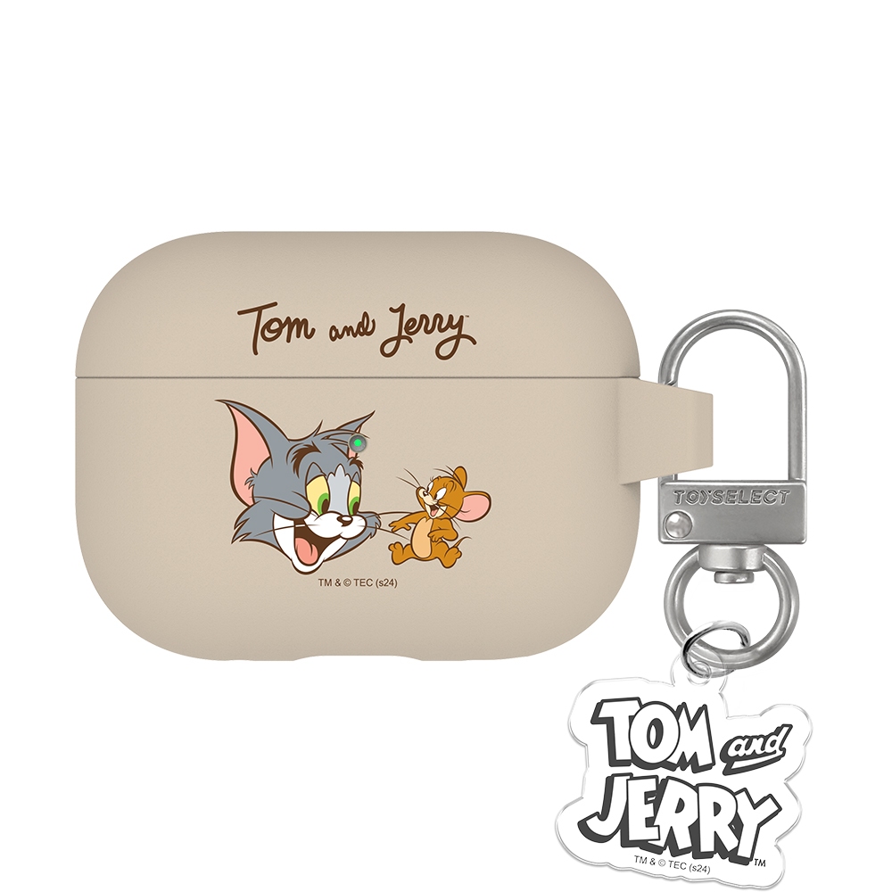 【TOYSELECT】湯姆貓與傑利鼠目光交織強悍防摔AirPods保護套(附吊飾)
