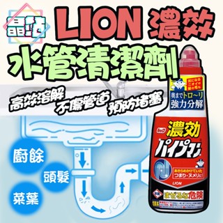 晶站 現貨 日本 獅王 LION 濃效水管清潔劑 450ml 水管清潔 排水口 排水管清潔 廚房 毛髮堵塞