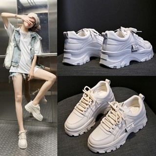 女鞋 35-40碼 厚底老爹鞋 白色鞋 奶茶色厚底增高鞋 運動鞋 韓版Ulzzang增高運動休閒鞋