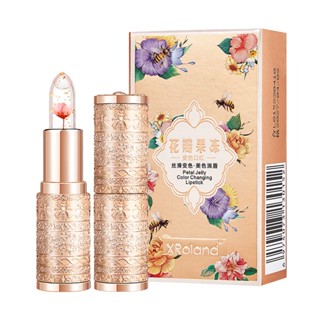 臺灣現貨 金箔透明溫色唇膏、花瓣花果凍變色口紅、不沾杯不掉色、滋潤保濕
