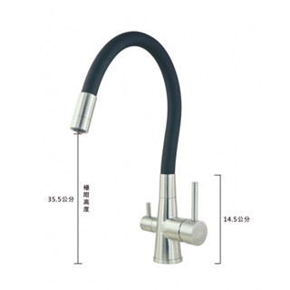 ORTIZ T5825 RO三用㕑房龍頭 黑色可彎曲 百變三用 附RO廚房立式龍頭 ST304拉絲龍頭本體