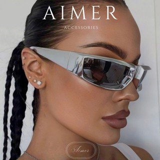 《Aimer ac》日韓潮流 歐美時尚 Y2K風 千禧style 水銀鏡片未來風 凹造型眼鏡｜兩色｜【臺灣現貨+預購】