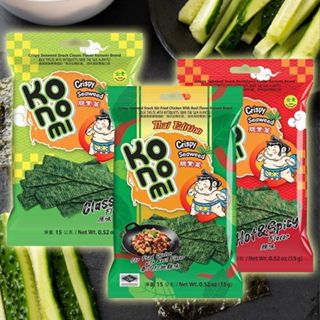 泰國 Konomi 相撲手 脆紫菜(15g)／脆海苔獨享包(3.2g) 海苔 烤海苔 辣味【小三美日】DS023261x