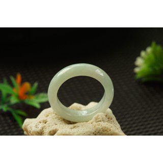 熱賣U631玉戒指❀ 19# 翡翠玉天然A貨水潤白底戒圈指環戒子【緬甸玉翠軒】玉首飾品 男女款式