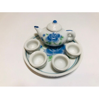 迷你 袖珍 陶瓷茶具 茶杯 茶壺 杯子 迷你茶具組 陶瓷 茶具 模型 下午茶 微縮模型 食玩 娃娃屋 袖珍屋 森林家族