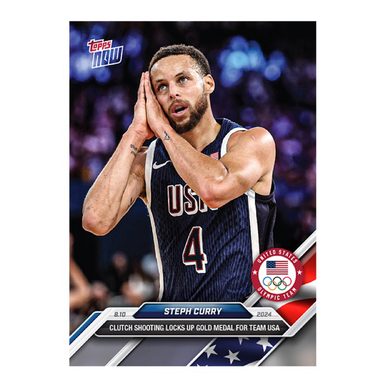Stephen Curry Topps Now 奧運紀念卡 NBA 球員卡