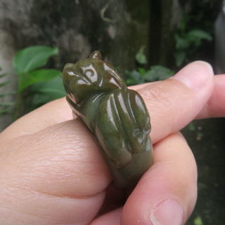 Coco緬甸玉 招財貔貅翡翠戒指 內徑：2.07cm 國際戒圍19號 翡翠a貨附證書 現貨在臺北市