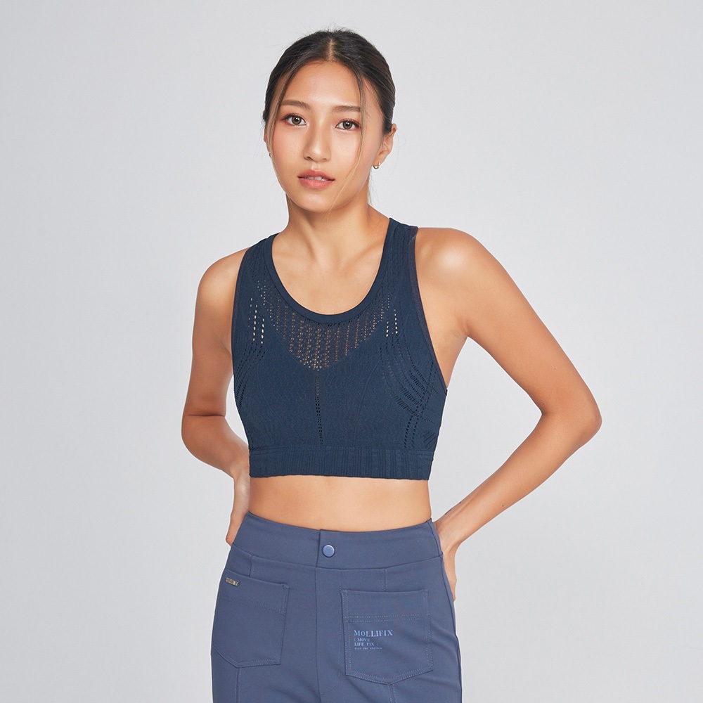 MOLLIFIX 瑪莉菲絲 挖背呼吸包覆BRA (水墨黑)