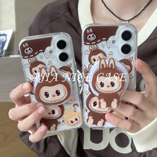 乖萌毛絨拉布布 iPhone11 12 13 14plus 15 16Pro max手機殼 卡通 magsafe磁吸支架