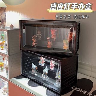 泡泡瑪特 LABUBU 感應發光 盲盒展示架 壓克力泡泡瑪特 貨櫃收納盒 popmart手辦櫃子