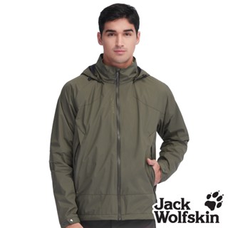 【jack wolfskin 飛狼】男 air wolf 防水天鵝絨保暖外套 輕量單件式衝鋒衣『橄綠』