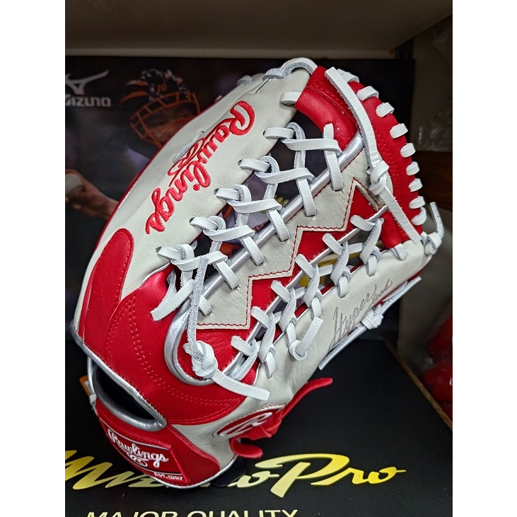 新太陽運動用品  Rawlings HYPER 棒壘手套 2024秋冬新款 軟式 右投 外野(紅/灰)