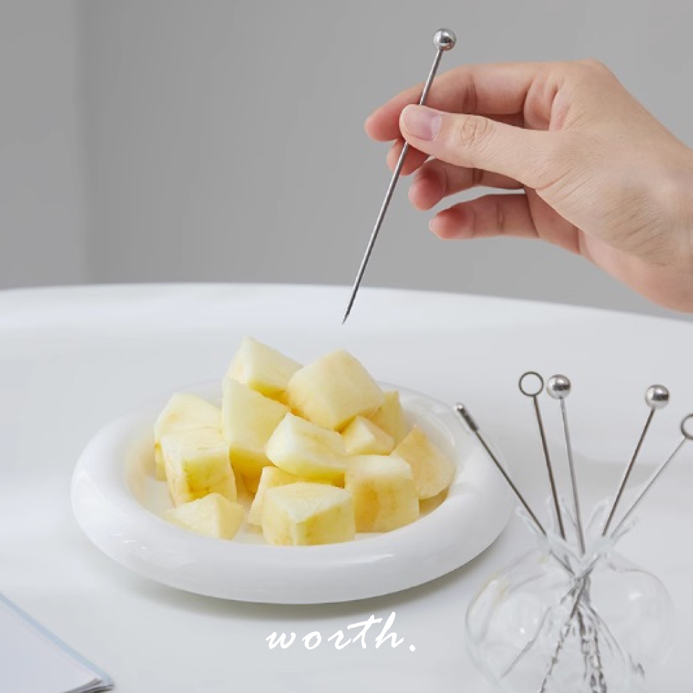 渥思【現貨】韓系304不銹鋼水果叉 雞尾酒針 料理用針 調酒裝飾 雞尾酒叉 果針 叉子 甜點叉