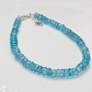 ⭐️【小王子手作】100%天然藍磷灰手鍊 Apatite 隨行原石 鑽切藍磷灰石 藍磷輝 水晶 s925銀手鏈 現貨
