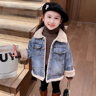 臺灣出貨 go cool shop 男女大童方領加絨 牛仔 羊羔絨 加厚 保暖 外套1131101