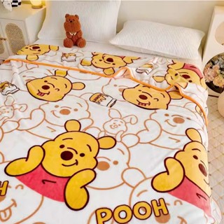 【Joybuy】卡通小熊維尼熊抱哥三眼怪史迪奇法蘭絨毛毯 超細纖維披肩毯休閒毯午休毯蓋膝毯 聖誕節禮物交換禮物情人節禮物