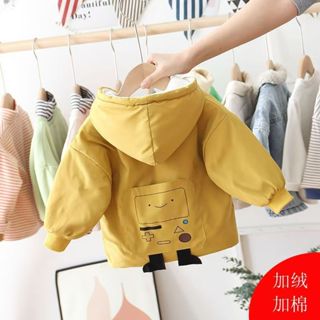 Ary 兒童外套 兒童羽絨服 男童加絨外套 保暖外套 童裝寶寶秋冬外套上衣春裝拉鏈衫 男女加絨小嬰幼童