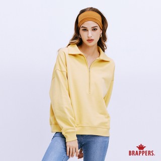 BRAPPERS 女款 半拉鍊翻領寬鬆T-黃