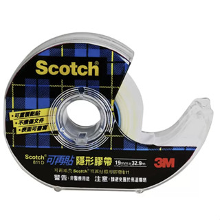 『現貨』3M Scotch 可再貼隱形膠帶含膠臺 19公釐 X 32.9公尺