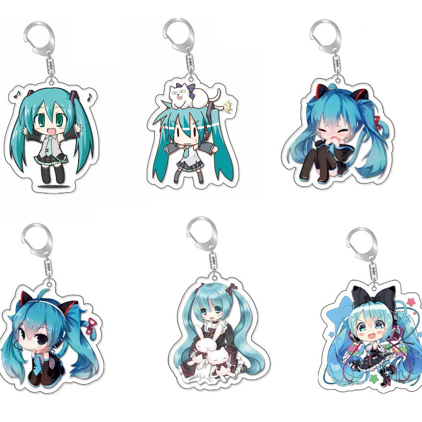 初音未來 初音 鑰匙扣 鑰匙圈 吊飾 動漫鑰匙圈 動漫鑰匙扣 動漫 初音 高清 透明 雙面
