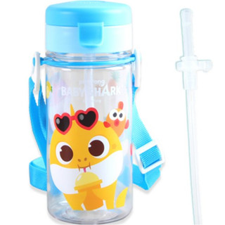鯊魚寶寶 Baby Shark 防漏吸管水壺+替換吸管 350ml 韓國【快速出貨】兒童水壺 aizoum Edison