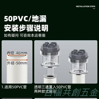 排水管地漏 下水管三頭通洗衣機 排水管地漏 介面對接器下水道三通二合一分水器