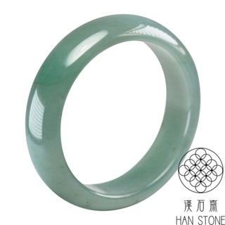 【漢石齋】天然翡翠A貨 寬版手鐲玉鐲 冰糯種飄花(手圍18.7/版寬18mm)