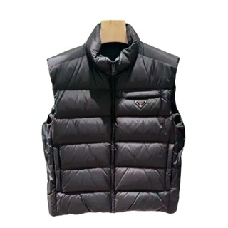 Prada SGB033 男款夾棉背心外套 黑色 EU46 S