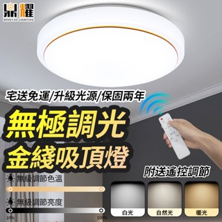 【鼎耀照明】LED吸頂燈 全光譜金線吸頂燈 房間燈具 遙控吸頂燈 護眼燈 三色無極調光 110v 吸頂燈 臥室燈 燈具