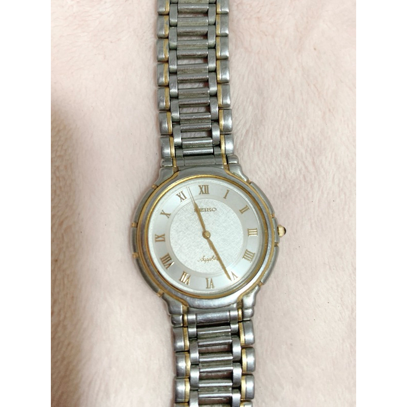SEIKO 日本🇯🇵精工錶雙色￼金鏈帶石英男錶二手