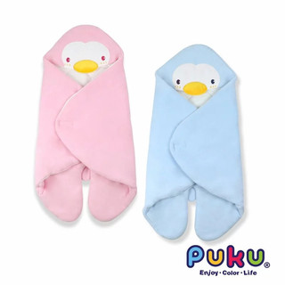 【育兒嬰品社】˙PUKU藍色企鵝 造型包巾(秋冬)-尺寸F-藍/粉
