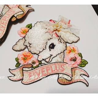 《iAsa愛莎の》手作材料✂超萌花朵蝴蝶結綿羊刺繡布貼diy服裝上衣外套家居童裝布包裝飾補丁