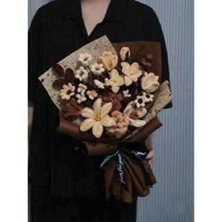 扭扭棒花束diy 手工自製鬱金香DIY 玫瑰鬱金香花束材料包 創意復古花束 送男友送女友送女生 朋友禮物 生日禮物
